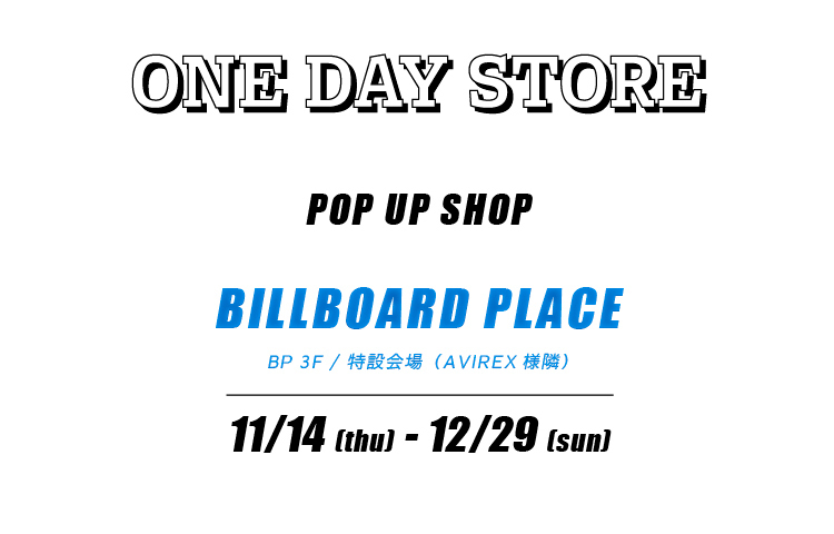 ONE DAY STORE POP-UP